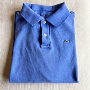 Vineyard Vines Boys' Blue Long-Sleeve Polo Size L 12 100% Cotton